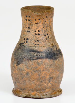 Rare Miniature Stoneware Presentation Pitcher, probably Virginia