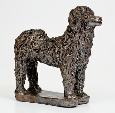 Fine Large-Sized Redware Figure of a Standing Dog, PA origin, possibly Anthony Bacher, Adams County