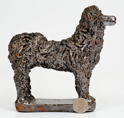 Fine Large-Sized Redware Figure of a Standing Dog, PA origin, possibly Anthony Bacher, Adams County