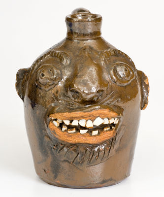 Southern Stoneware Face Jug, probably Georgia origin, early 20th century