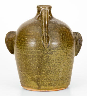 Rare Early-Period Lanier Meaders Stoneware Face Jug with Rock Teeth, Cleveland, Georgia, c1969
