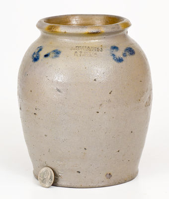Extremely Rare J. SWANN / ALEXA Half-Gallon Cobalt-Decorated Stoneware Jar (Alexandria, VA, c1820)