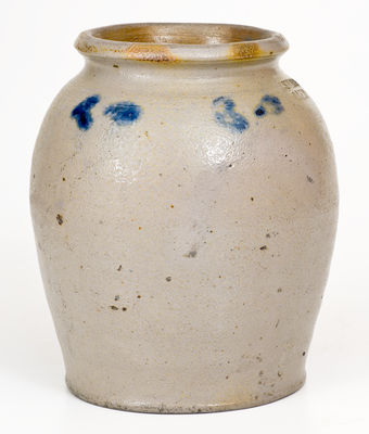 Extremely Rare J. SWANN / ALEXA Half-Gallon Cobalt-Decorated Stoneware Jar (Alexandria, VA, c1820)