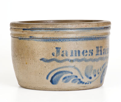 Rare James Hamilton & Co. (Greensboro, PA) Cobalt-Decorated Stoneware Bowl