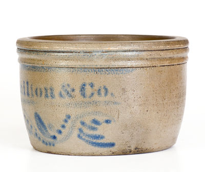 Rare James Hamilton & Co. (Greensboro, PA) Cobalt-Decorated Stoneware Bowl