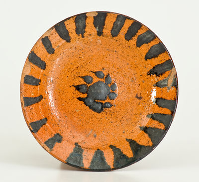 Fine Diminutive Slip-Decorated Redware Dish, possibly North Carolina