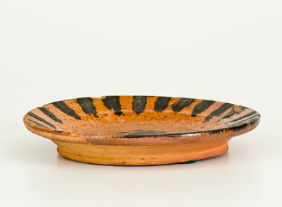 Fine Diminutive Slip-Decorated Redware Dish, possibly North Carolina