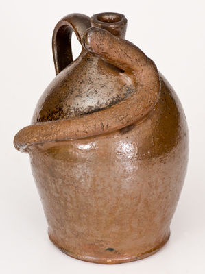 Rare Southern Stoneware Snake Jug, late 19th century