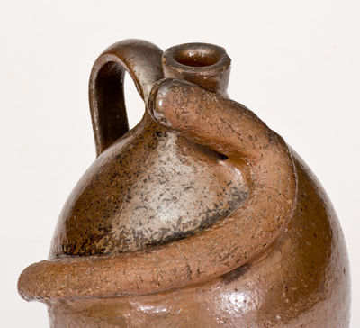 Rare Southern Stoneware Snake Jug, late 19th century