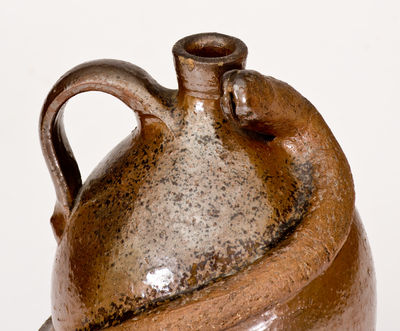 Rare Southern Stoneware Snake Jug, late 19th century
