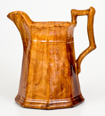 JOHN BELL / WAYNESBORO, Pennsylvania Redware Octagonal Pitcher