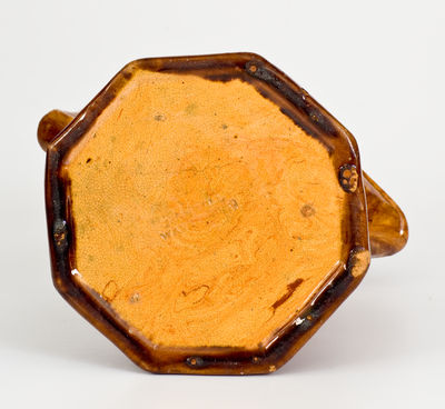 JOHN BELL / WAYNESBORO, Pennsylvania Redware Octagonal Pitcher