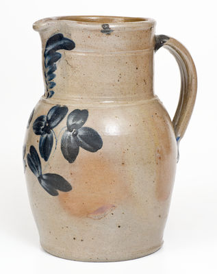 One-Gallon Baltimore, MD Stoneware Pitcher w/ Cobalt Clover Decoration