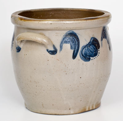 JOHN BELL / WAYNESBORO Stoneware Jar with Cobalt Floral Decoration