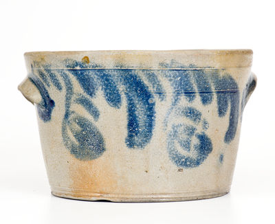 Scarce Small-Sized Baltimore Stoneware Milkpan attrib. David Parr, Sr., Baltimore, MD, circa 1825