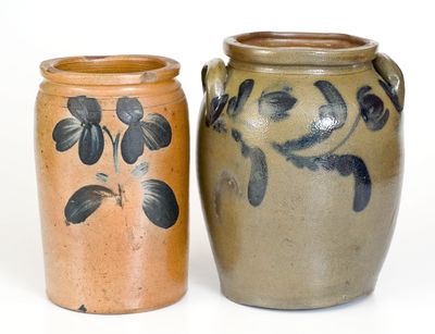 Two Cobalt-Decorated Mid-Atlantic Stoneware Jars