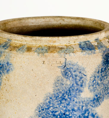 Extremely Rare Early-Period J. BELL Stoneware Jar w/ Cobalt Decoration (John Bell, Waynesboro, PA)