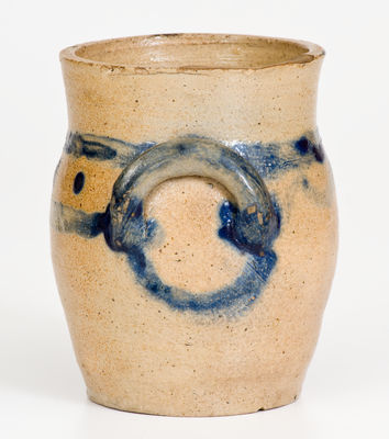 Rare Miniature New York State Cobalt-Decorated Stoneware Jar, circa 1825