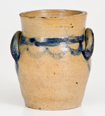Rare Miniature New York State Cobalt-Decorated Stoneware Jar, circa 1825
