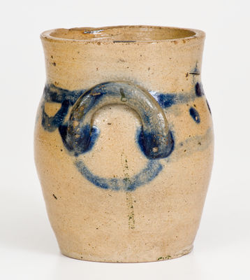 Rare Miniature New York State Cobalt-Decorated Stoneware Jar, circa 1825