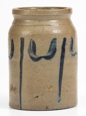 Rare Miniature Cobalt-Decorated Stoneware Jar, Virginia origin, possibly Rockingham County