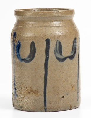 Rare Miniature Cobalt-Decorated Stoneware Jar, Virginia origin, possibly Rockingham County