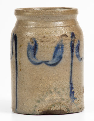 Rare Miniature Cobalt-Decorated Stoneware Jar, Virginia origin, possibly Rockingham County