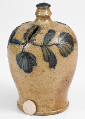 Scarce Cobalt-Decorated Stoneware Bank attrib. Richard C. Remmey, Philadelphia, PA, circa 1875