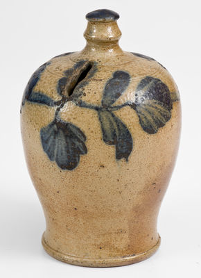 Scarce Cobalt-Decorated Stoneware Bank attrib. Richard C. Remmey, Philadelphia, PA, circa 1875