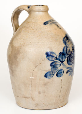 Fine Three-Gallon COWDEN & WILCOX / HARRISBURG, PA Stoneware Jug w/ Elaborate Decoration