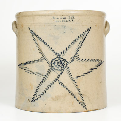 H.M. WHITMAN / HAVANA, N.Y. Three-Gallon Starburst Crock