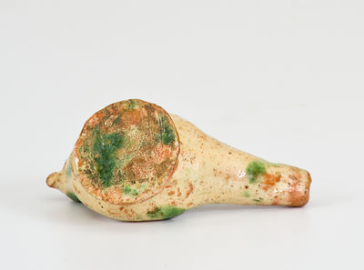 Rare Slip-Decorated Redware Bird Whistle, Southeastern PA origin, late 18th or early 19th century