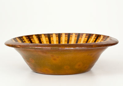 Exceptional Shenandoah Valley Redware Bowl attrib. New Market, Virginia, circa 1811-1830