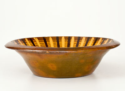 Exceptional Shenandoah Valley Redware Bowl attrib. New Market, Virginia, circa 1811-1830