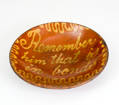 Important Philadelphia Redware Abolitionist Charger: 