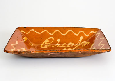 Very Rare Norwalk, Connecticut Redware Platter: 