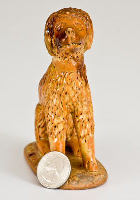 Extremely Rare Redware Figure of a Dog, attributed to Solomon Bell, Strasburg, VA, circa 1850-1880