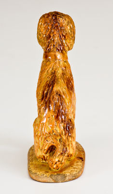 Extremely Rare Redware Figure of a Dog, attributed to Solomon Bell, Strasburg, VA, circa 1850-1880