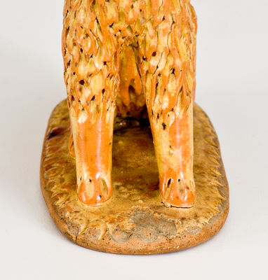 Extremely Rare Redware Figure of a Dog, attributed to Solomon Bell, Strasburg, VA, circa 1850-1880