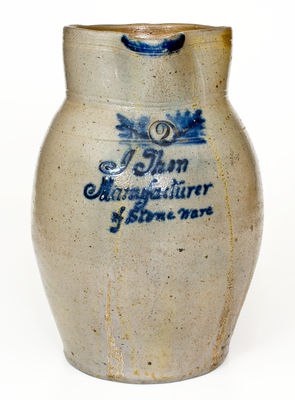 Exceedingly Rare and Important Pitcher Inscribed I. Thom / Manufacturer of Stoneware and Mendell / Finisher / 1835, Isaac Thomas and Joseph Mendell, Maysville, KY