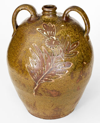 Exceptional Collin Rhodes (Shaw's Creek, Edgefield, SC) Five-Gallon Double-Handled Jug w/ Elaborate Two-Color Slip Decoration