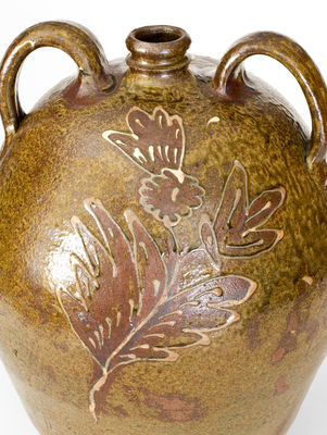 Exceptional Collin Rhodes (Shaw s Creek, Edgefield, SC) Five-Gallon Double-Handled Jug w/ Elaborate Two-Color Slip Decoration