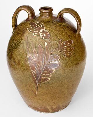 Exceptional Collin Rhodes (Shaw s Creek, Edgefield, SC) Five-Gallon Double-Handled Jug w/ Elaborate Two-Color Slip Decoration