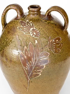 Exceptional Collin Rhodes (Shaw s Creek, Edgefield, SC) Five-Gallon Double-Handled Jug w/ Elaborate Two-Color Slip Decoration