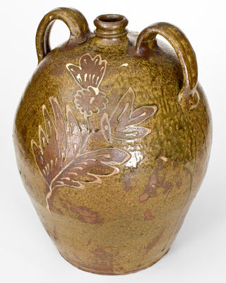 Exceptional Collin Rhodes (Shaw s Creek, Edgefield, SC) Five-Gallon Double-Handled Jug w/ Elaborate Two-Color Slip Decoration