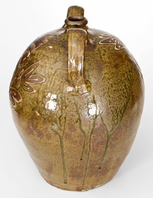 Exceptional Collin Rhodes (Shaw s Creek, Edgefield, SC) Five-Gallon Double-Handled Jug w/ Elaborate Two-Color Slip Decoration