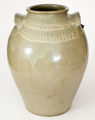 Fine and Rare CHANDLER / MAKER (Thomas Chandler, Edgefield District, SC) Seven-Gallon Stoneware Jar