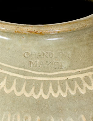 Fine and Rare CHANDLER / MAKER (Thomas Chandler, Edgefield District, SC) Seven-Gallon Stoneware Jar