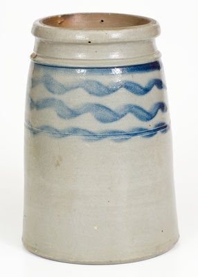 Western Stripe-Decorated Stoneware Canning Jar