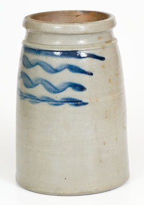Western Stripe-Decorated Stoneware Canning Jar